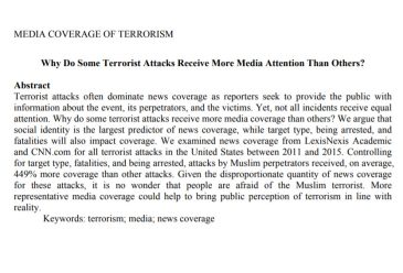 Why Do Some Terrorist Attacks Receive More Media Attention Than Others...